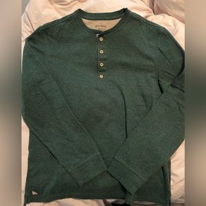 Mens UNTUCKit Long Sleeve Henley (Grassi) Dark Green, Size Medium